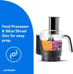 nutribullet® Ultra Plus+ 3-1 Compact Kitchen System, 1200W Kitchen System with Blender, Food Processor, and Coffee and Spice Grinder, 32oz and 24oz Blending Cups, 2-Cup Food Processor, Satin Black - Image 5