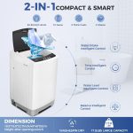 17.8Lbs Portable Washing Machine Nictemaw Portable Washer, 2.3 Cu.ft Washer and Dryer Combo with Drain Pump, 10 Programs 8 Water Level Compact Laundry Washer for Home, Apartment, RV, Dorms - Image 3