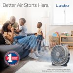 Lasko Wind Machine Fan, Air Circulator Fan with 3 Speeds, 20" Model 3300, Gray - Image 3