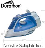 Hamilton Beach Steam Iron & Vertical Steamer for Clothes with Scratch-Resistant Durathon Soleplate, 8' Retractable Cord, 3-Way Auto Shutoff, Anti-Drip, 1500 Watts, Blue - Image 5