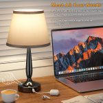 Kakanuo Touch Table Lamp for Bedroom, Small Bedside Lamp with USB C Charging Port, 3 Way Dimmable Touch Control Nightstand Lamp for Living Room and Office, LED Bulb Included - Image 3