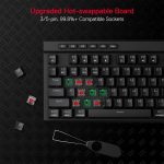 Redragon K580 PRO Wireless RGB Gaming Keyboard, 3-Modes 104 Keys Mechanical Keyboard w/Hot-Swap Socket, Dedicated Media Controls & Onboard Macro Recording, Linear Red Switch - Image 3