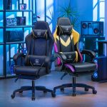 GTPLAYER Gaming Chair, RGB Gaming Chairs with LED Lights, Video Gaming Chair for Adults, Ergonomic Computer Gaming Chair with Linkage Armrest, Reclining Chair with Headrest (Without Massage, Black) - Image 3