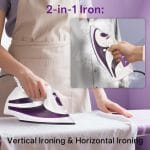 MARTISAN Steam Iron, New Version, Rapid Heating, Powerful Steam, Anti-Calc, Self-Cleaning, Smooth Non-stick Soleplate, Variable Temperature, Steam Burst, Grape Purple, 1200 Watts - Image 4