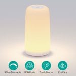 Touch Bedside Table Lamp, [Sleek Design & RGB Mode] 3 Way Dimmable Small Lamp for Bedroom, LED Lamp with Warm White Lights, Multi-Color Smart Nightstand Lamp for for Living Room Home Gifts - Image 3