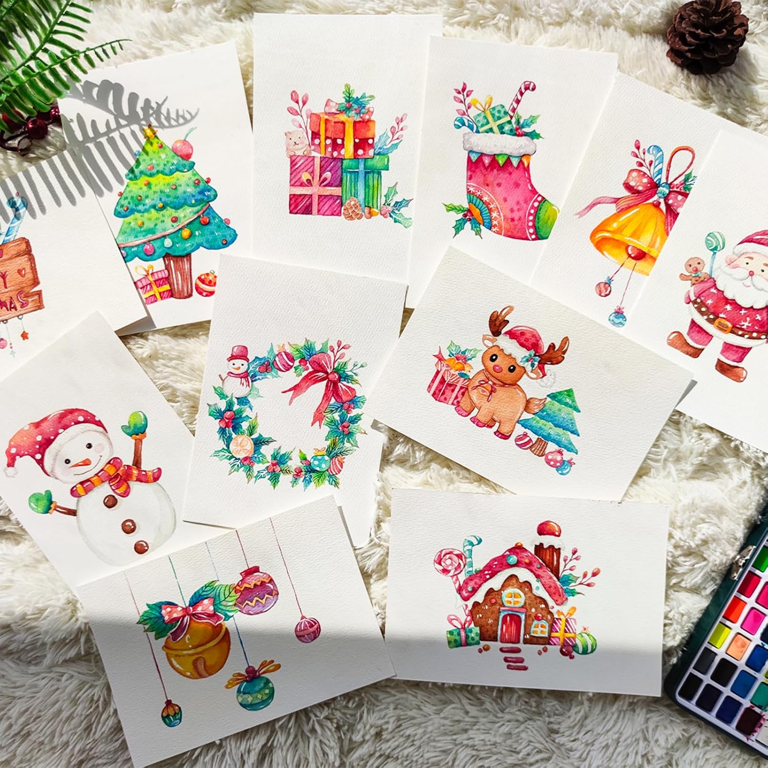 Artecho Watercolor Paint Set 100 Colors with Metallic in Portable Box, Paint Kit with Watercolor Papers and Brushes, Water Color Set for Beginners & Professionals - Image 3