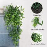 Artificial Hanging Plants, 2pcs artificial plants indoors in pots, Greenery Fake Plants Decor, Small Artificial Plants in Pots, Fake Potted Plants, Faux Plants for Wall Home Room Office Decor - Image 3