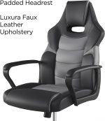 STAPLES Emerge Vector Luxura Faux Leather Gaming Chair, Black & Gray (61108) - Image 4