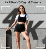 Digital Camera, FHD 4K 44MP Compact Point and Shoot Cameras with 64GB SD Card 2 Batteries, 16X Autofocus Digital Zoom Small Camera for Teens Kids Boys Girls (Black) - Image 4