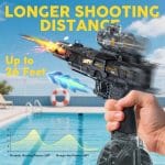 Electric Water Gun for Adults Kids,Full Automatic Electric Squirt Gun 28-32 FT Range Water Pistol Blaster Soaker,Water Playing Toys for Outdoor Yard Beach Pool(Black+Blue) - Image 3