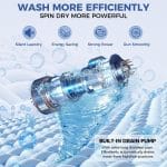 Nictemaw Portable Washing Machine 20Lbs Portable Washer Machine with Drain Pump, 2.8 Cu.ft Compact Washing Machine with 10 Programs 8 Water Levels Laundry Machine for Apartment, Home, Dorms, Rv - Image 4