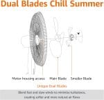 Amazon Basics 16" DC Motor Standing Floor Fan, 12 Speed with Remote, 3 Breeze Modes, Dual-Layered Blades (10 Blades), Timer, Energy Efficiency and Quiet DC Motor (28W), White - Image 4