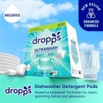 Dropps UltraWash Dishwasher Pods, Unscented (32 Count) - Biobased Power Deep Clean Dishwasher Detergent Tablets for Sparkling Shiny Dishes - No Rinse Aid or Pre-Wash Needed - Dishwashing Pods - Image 3
