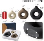 Ceramic Vase Home Table Decor - Flower Vases Set of 3 Small Living Room Centerpiece Decorations for Shelf Bedroom Office Kitchen Dining Desk Modern Aesthetic Farmhouse Decorative (Classic) - Image 3