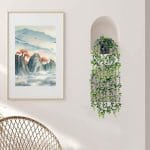 Artificial Hanging Plants, 2 Pack Fake With Pot, Eucalyptus, Indoor Faux Drooping, Potted for Office Desk Living Room Balcony - Image 5