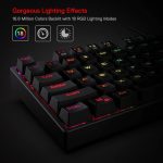 Redragon K582 RGB Mechanical Gaming Keyboard, 100% 104 Keys Standard Layout Gaming Keyboard with Double-Shot ABS Keycaps, Dynamic 16.8M RGB Backlit & Linear Red Switch, Redefine Software Supported - Image 3