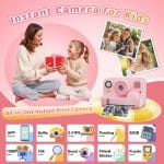 Instant Print Camera for Kids, App Printing, 1080P Video, Dual-Lens Selfie Digital Camera with 32G SD, Christmas Birthday Gifts for Girls Boys 4 5 6 7 8 9 10 11 12 Year Old, Portable Toddler Toy - Image 3