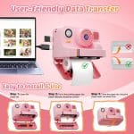 Instant Print Camera for Kids, App Printing, 1080P Video, Dual-Lens Selfie Digital Camera with 32G SD, Christmas Birthday Gifts for Girls Boys 4 5 6 7 8 9 10 11 12 Year Old, Portable Toddler Toy - Image 4