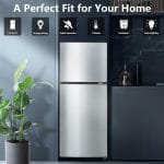 5.0 Cu.Ft Fridge with Freezer, Dual Door Refrigerator with 7 Settings Temperature Adjustable, Small Fridge for Dorm Office Apartment and Home (Silver, 5.0 Cu.Ft) - Image 3