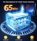 RENDOW Cordless Vacuum Cleaner, 550W 45Kpa 65Mins Stick Vacuum, Self-Standing Vacuum Cleaners for Home with LED Display, Anti-Tangle Rechargeable Vacuum Cordless for Pet Hair/Carpet/Hard Floor - Image 4