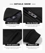 SECOOD Kids Hoodie Fleece Jacket Warm Sherpa Lined Zip Up Hooded Sweatshirt Soft Winter Coat Boys Girls School Outerwear - Image 4