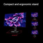 ASUS ROG Strix 32” 4K OLED Gaming Monitor (XG32UCWG) - TrueBlack Glossy OLED, Dual Mode (4K@165Hz, FHD@330Hz), 0.03ms, G-SYNC Compatible, Neo Proximity Sensor, USB-C, HDMI 2.1, 3 yr Warranty - Image 3