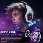 Tatybo 2.4GHz Wireless Gaming Headset for 40Hr+, Bluetooth 5.3 Wireless Headset with 360°Adjustable ENC Mic, Gaming Headphones for Ps5, Ps4, PC, Switch, Phone - Image 3