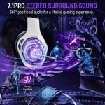 Tatybo 2.4GHz Wireless Gaming Headset for 40Hr+, Bluetooth 5.3 Wireless Headset with 360°Adjustable ENC Mic, Gaming Headphones for Ps5, Ps4, PC, Switch, Phone - Image 4