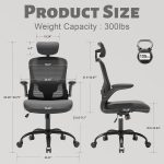 Ergonomic Mesh Office Chair High Back Computer Desk Chair with Lumbar Support, Adjustable 2D Flip-Up Armrests, Swivel Task Chair for Classroom or Office (Black) - Image 3