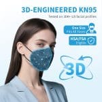 akgk KN95 Face Mask 50 PCS, Breathable Protection Masks, Individually Wrapped, 5-Ply KN95 Black Masks, Cup Dust Safety Masks - Image 4