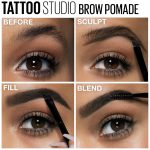 Maybelline TattooStudio Brow Pomade Long Lasting, Buildable, Eyebrow Makeup, Medium Brown, 1 Count - Image 5
