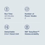 Electrolux Ergorapido Cordless 2-in-1 Vacuum Cleaner with High Suction Power and 180° EasySteer Mobility, 48-Minute Run Time, 2 Power Modes, Satin White - Image 4