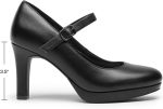 DREAM PAIRS Women's Pumps Close Toe Classic High Heels Round Toe Comfortable Low Platform Mary Jane Dress Shoes - Image 3