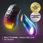 SteelSeries Aerox 3 Wireless - Holey RGB Gaming Mouse - Ultra-lightweight Water Resistant Design - 18K DPI TrueMove Air Optical Sensor- Onyx - Image 3