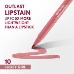 COVERGIRL Outlast, 10 Sugey Girl, Lipstain, Smooth Application, Precise Pen-Like Tip, Transfer-Proof, Satin Stained Finish, Vegan Formula, 0.06oz - Image 3
