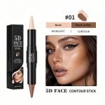 MAEPEOR 2-in-1 Contour Highlighter Stick Non-greasy and Non-drying Contour Pen Long Lasting Waterproof Face Brighten Contouring Makeup Pen (01 Nude & Warm Amber) - Image 3