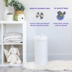 Ubbi Steel Diaper Pail, Odor Locking, No Special Bag Required, Award-Winning, Registry Must-Have, White - Image 4