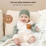 Konssy 6-Pack Baby Beanie Hats for Newborns, Soft Infant Caps for Boys & Girls, 0-6 Months - Image 3
