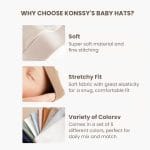 Konssy 6-Pack Baby Beanie Hats for Newborns, Soft Infant Caps for Boys & Girls, 0-6 Months - Image 4