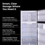 Kenmore 33" Top Mount Refrigerator with Freezer - Adjustable Shelving, Humidity-Controlled Crispers, Optional Ice Maker, LED Lighting, ENERGY STAR Certified, 20.5 cu. ft. Capacity - Black - Image 4