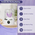 Portable Mini Washing Machine for Underwear, Socks, Baby Clothes, Face Mask, Rechargeable Cordless Laundry Cup for Apartment, Dorm, RV, Hotel, Travel & Camping, Quiet and Compact, Deep Cleaning - Image 4