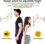 9" Wall Mounted Lighted Makeup Mirror,4000mAh Rechargeable Double Sided 1X/10X Magnifying Mirror with Light,3 Color Lights,Touch Dimmable,Extended Arm 360 Rotation Wall Mounted Makeup Mirror - Image 3