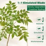 4FT Artificial Sumac Tree in White Pot, Real Touch Silk Faux Plant Indoor Outdoor - Lifelike Fake Tree for Home, Office, Living Room, Lobby, Patio Decor - Image 4