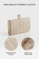 BABEYOND Clutch Purses for Women - Evening Bag Glitter Pleated Clutch for Bride Party Prom Wedding - Image 3