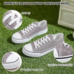Adokoo Canvas Tennis Shoes for Women Low Top Casual White Black Sneakers for Women Lace Up Fashion Comfortable Walking Shoes - Image 4