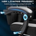 Meilocar Gaming Chair for Adults, Gaming Chairs with Footrest, Ergonomic Video Game Chair with Massage Lumbar Big and Tall Computer Chair, Headrest, 360° Swivel Seat, Grey - Image 5