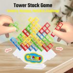 64 Pcs Tetra Tower Stack Game, Team Tower Tumble Giant Stacking Game, Balance Stacking Blocks Game for Kids Ages 6-12 & Adults, Family Party Board Games, Educational STEM Toys (2-4 Players) - Image 3