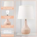 GyroVu Table Lamp Set of 2, 18.63” Ceramic Lamp Classic Beside Lamps Nightstand Lamp Modern Bedside Lamp for Living Room, Bedroom & Office Rocker Swtich Pink-LED Bulbs Included - Image 4