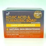 Kojic Acid Soap + African Net Sponge (2 pack X 142g Turmeric bars) Dark spot remover & Scars - Original Japanese Complex Vitamin C, Hyaluronic Acid, retinol, shea butter (Citrus) - Image 4