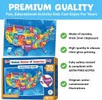 United States Puzzles for Kids Ages 4-6 - Educational Toys for 4+ Year Old Boys & Girls - 70pcs USA Map Kids Puzzle with 50 States & Capitals - Floor Jigsaw Puzzles - Gifts for Grandkids - Image 3